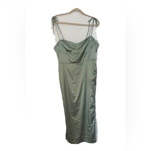 Forever 21 Sage Green Slip Midi Dress Spaghetti Strap